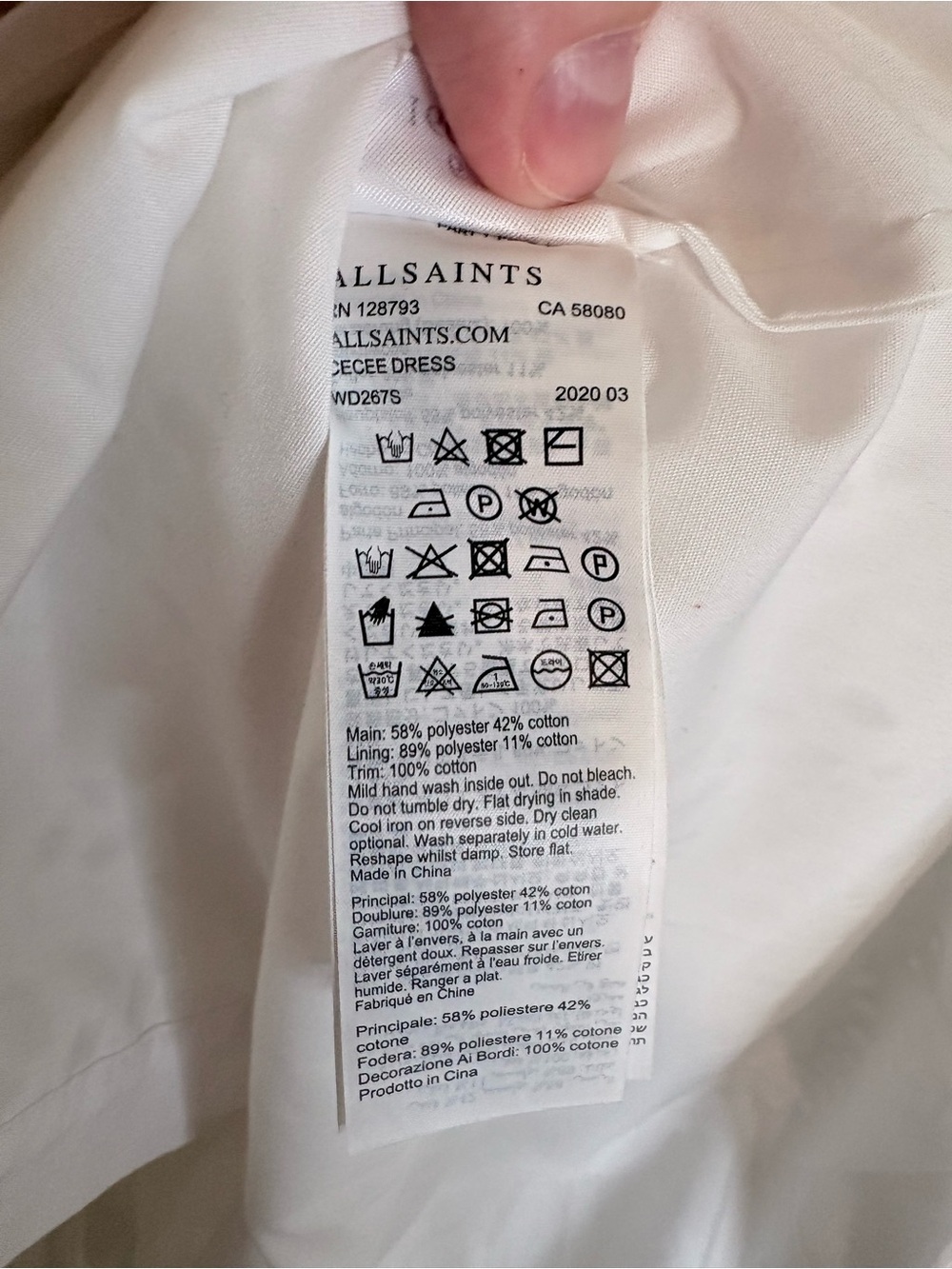 ALLSAINTS Cecee White Eyelet Mini Shirt Dress US 2 UK 6 EU 34 - Picture 10 of 12